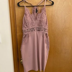 Light pink see through lace dress